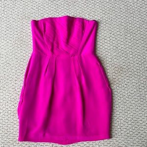 Naven Hot Pink Strapless Mini Dress - Small